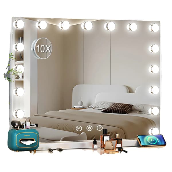 Makeup Spejl, LED Belysning, Moderne Design,HVID
