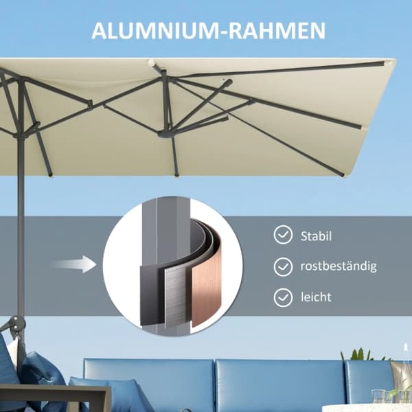 Solskyddsparaply, UV-skydd 50+, Vindresistent design,Beige