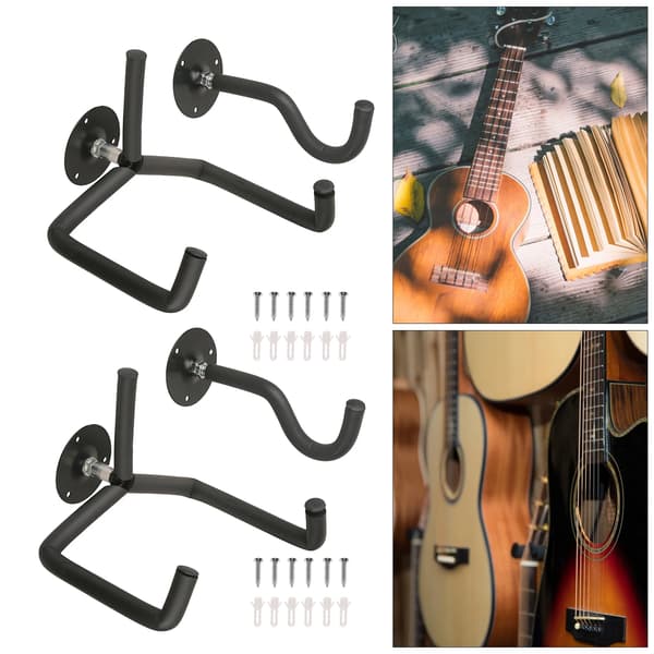 Gitarrväggfäste, Platsbesparande Design, Flexibel Installation,svart
