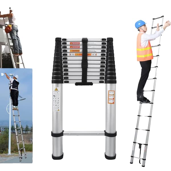 Teleskopstege, Lättviktsaluminium, 5 Meter Höjd,5M
