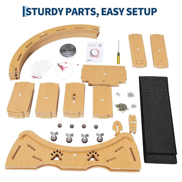 Kattträningshjul, Robust Design, Ultra-Tyst Drift,100cm-a, Trä