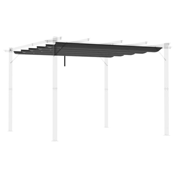 Utdragbar Pergola Täckning, Polyestertyg, UV-skydd, Mörkgrå, 250x255 cm