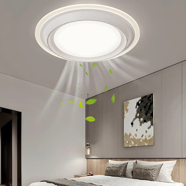 Loftventilator, Moderne Design, Justerbart Lys,APP med RC Dæmpbar, Frosted Stil