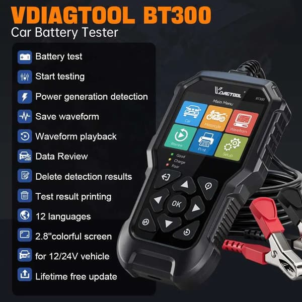 Batteritest, SOH-test, Bred kompatibilitet,BT300