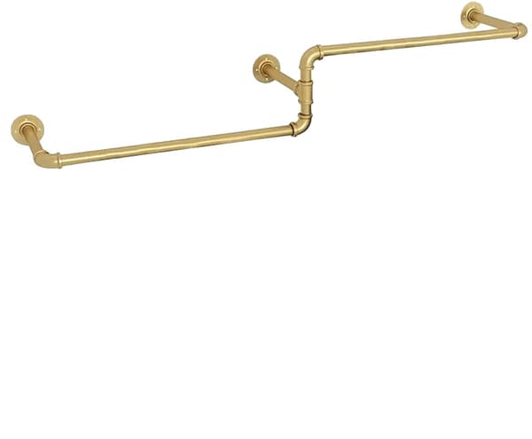 Tøjstativ, Væghængt, Robust Metaldesign,Guld