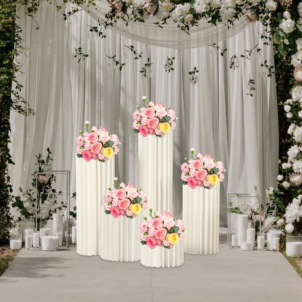 Pappersvase Set, Elegant Design, Hållbar Konstruktion,Mjölkvit