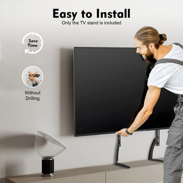 TV-bord, Holdbart Stål, Justerbar Højde,sort