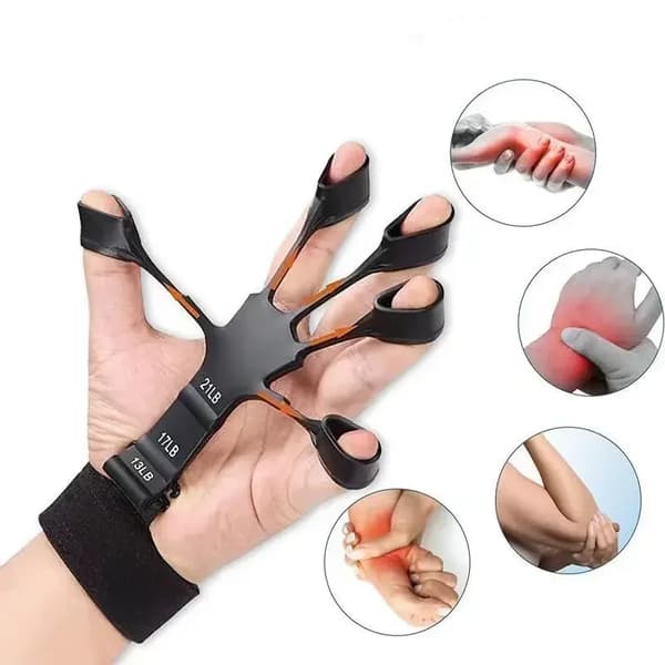 Fingertræner, Justerbar Modstand, Ergonomisk Design,sort