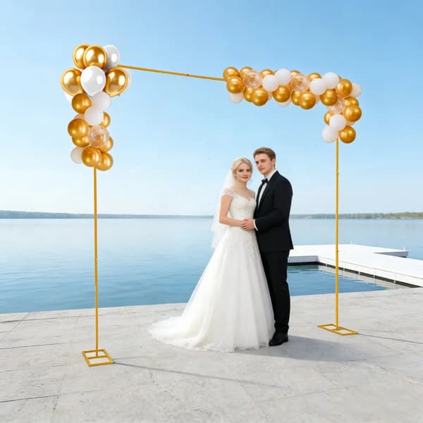 Bryllupsbue Stativ, Robust Jernramme, Elegant Design,3 3m 9.8 9.8Ft, Guld