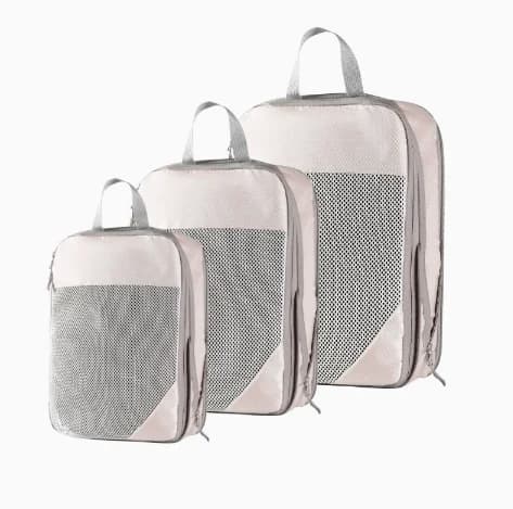 Kompressionspackningskub, Lättviktsdesign, Utbyggbar Förvaring,beige-3 st