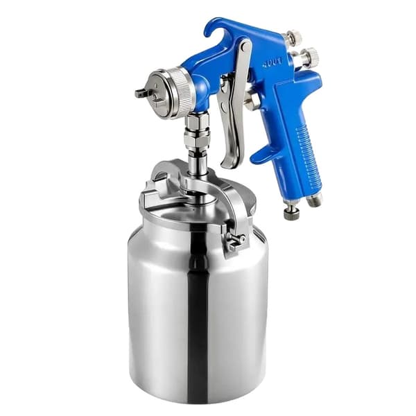 Siphon Malepistol, 1.8mm Dyse, Justerbar Flow Rate,Sølv