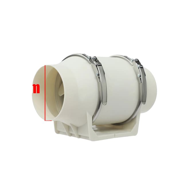 Inline ventilator, høj luftstrøm, stille drift,220 V-a, EU-a, 100mm Hvid