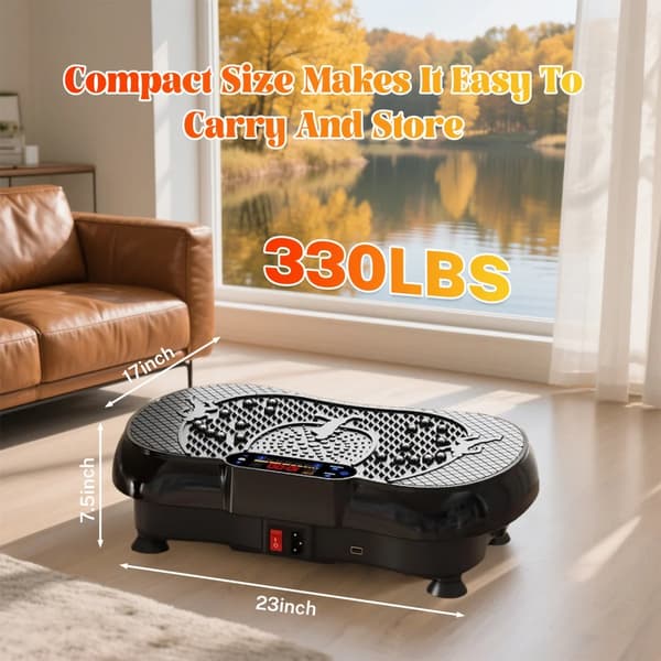 Vibrationsplatta, Bluetooth-integration, LCD-skärm,svart