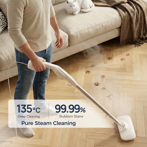 Ångmopp, 3-bar tryck, handhållen konvertering,EU, VIT