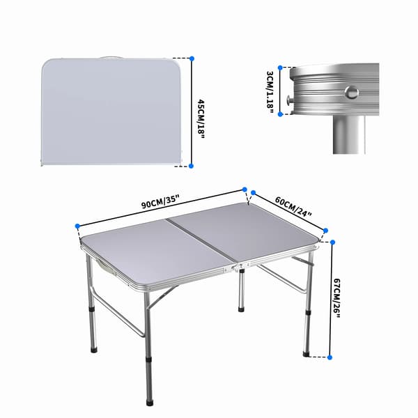Campingbord, Lättvikt, Fällbar Design,VIT