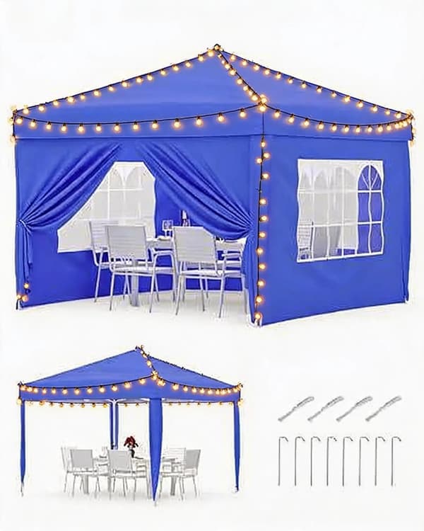 Pavillon, Vandtæt, Justerbar Højde,Blå