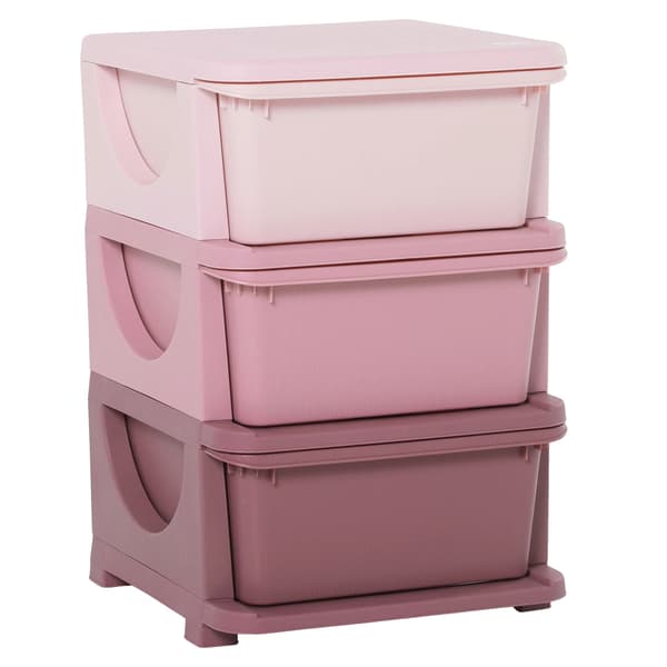 Förvaringsstorn, 3 Lådor, Säker Design,Rosa