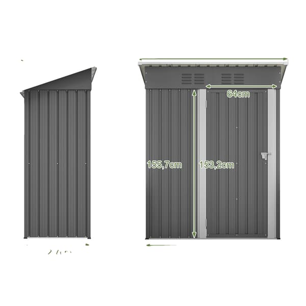 Trädgårdsförvaringsskåp, Låsbar Dörr, Väderbeständig Design,GRÅ