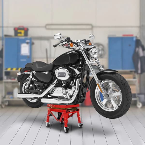 Motorcykellyft, Hydraulisk drift, Hög lastkapacitet,Röd