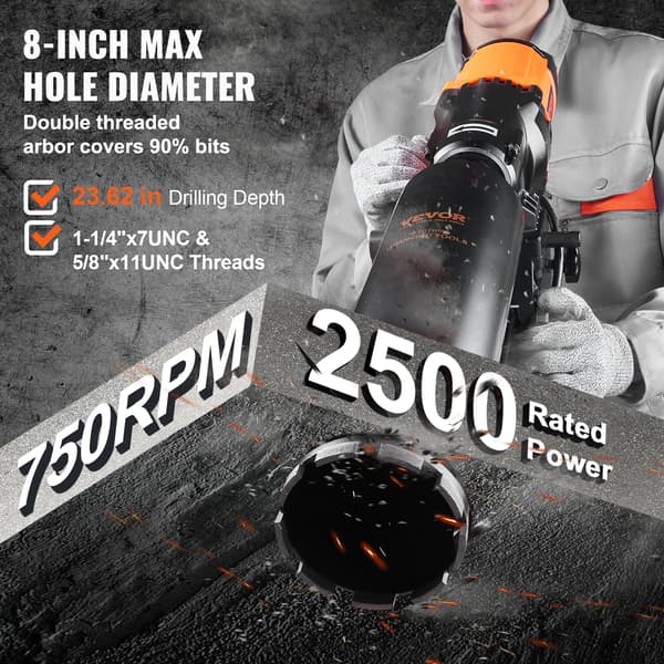 Diamantkerneborremaskine, 3200W Motor, Våd- og Tørboring,3200W