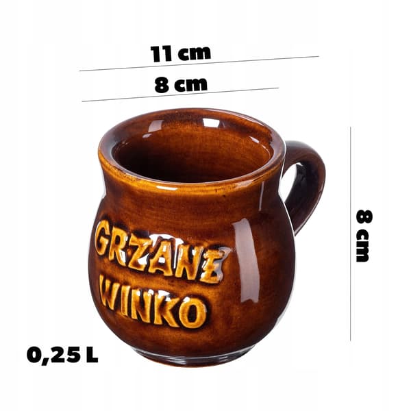 Krus, Stentøj, 250ml Kapacitet,Brun
