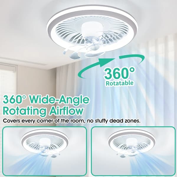 Loftventilator, Smart Kontrol, 360° Luftstrøm,Smart Fan Lys