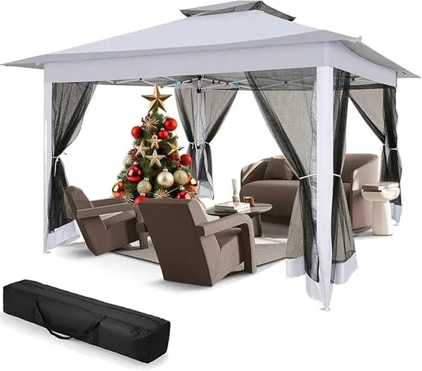 Gazebo Telt, Pop-Up Design, UV Beskyttelse,Lys Grå