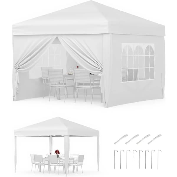 Paviljong, Vattentät Tältduk, Snabb Pop-Up Design,Vit