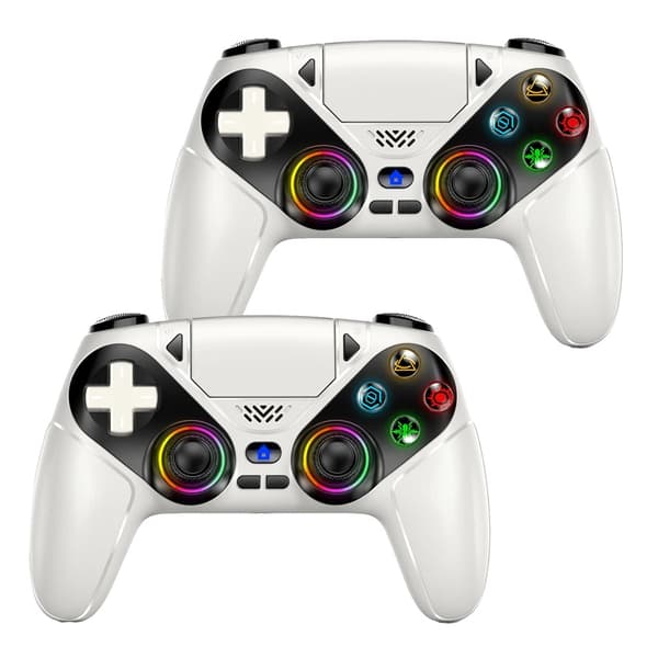 Spelkontroll, RGB-belysning, Trådlös anslutning, VIT VIT