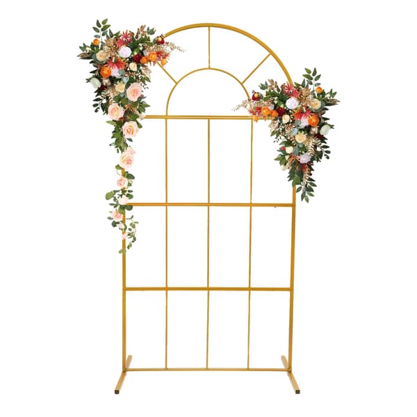 Bryllupsbue Stativ, Robust Jernramme, Elegant Blomsterudstilling,M, Guld
