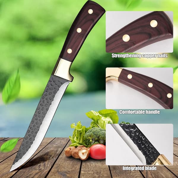 Kokkekniv Sæt, Ergonomisk Design, Højkvalitets Rustfrit Stål,sort