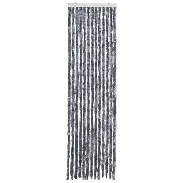 Insektnet Gardin, Chenille Materiale, Dimensioner 56 x 185 cm, Egnet til Standard Dørkarme, Sølvfarve, Holdbart Design