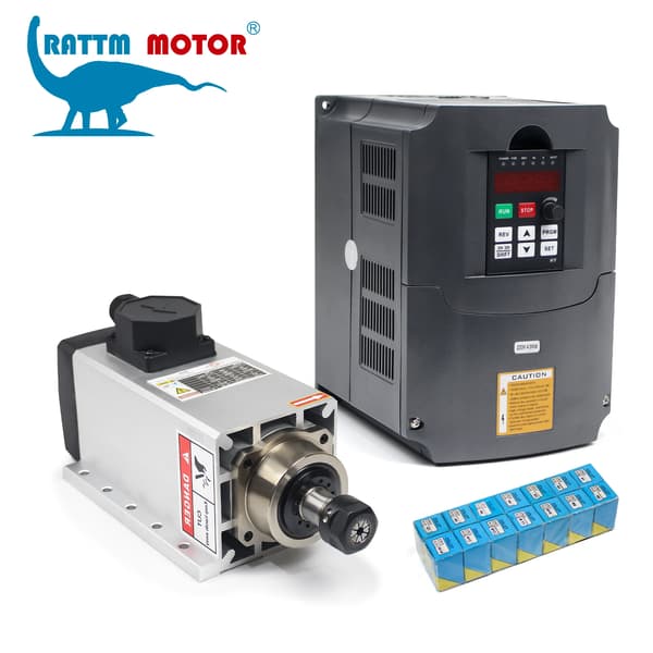 Spindelmotor, 3,5 kW effekt, luftkølet,220V-a, TILFØJ VFD Collet