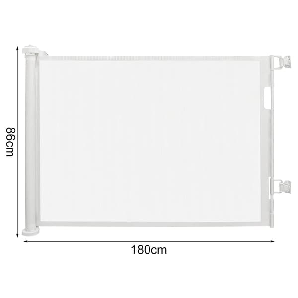 Säkerhetsbarriär, Fällbar Design, Enhandsgrepp,180 Vit cm
