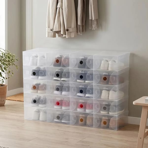 Skoopbevaringsboks, Ventileret, Stabelbar Design,HVID