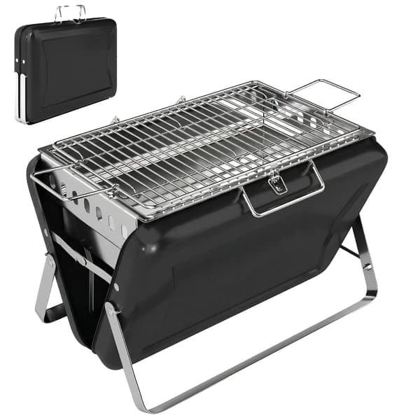 Kolgrill, Bärbar Design, Lätt Hantering,svart