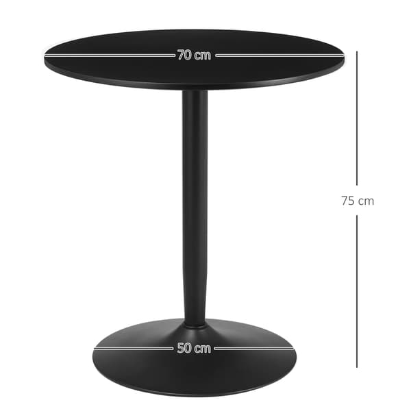 Matbord, Rund Design, Platsbesparande, Svart