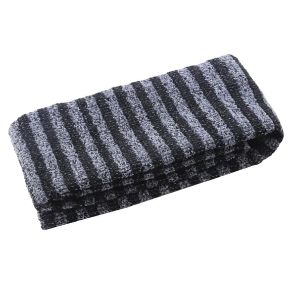 Exfolierande Badhandduk, Dubbel Sidig Design, Extra Lång Räckvidd,Svart B