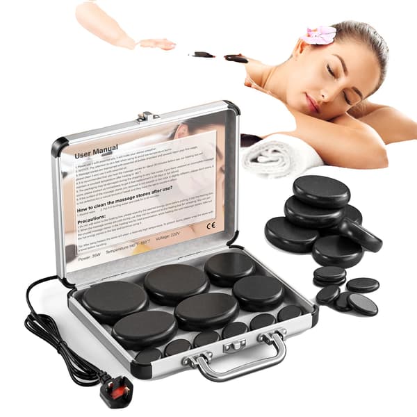 Hot Stone Massage Sæt, Temperaturkontrol, Bærbart Design,12pcs