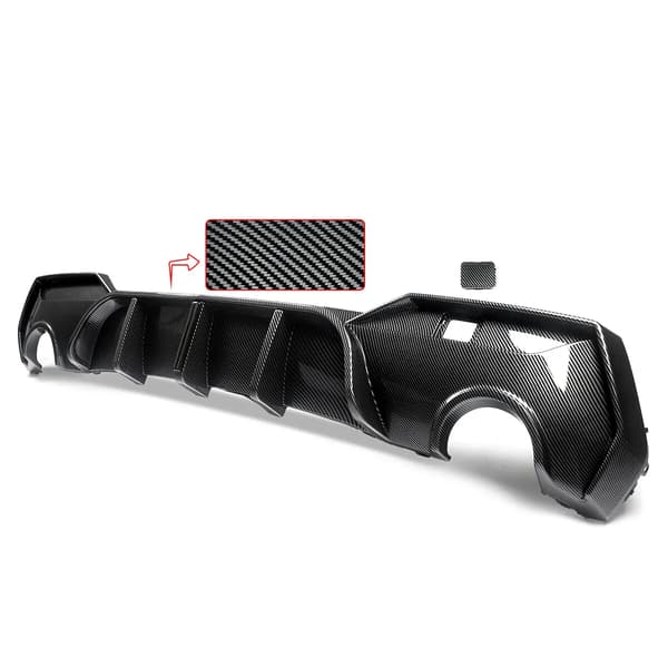 Bageste kofanger diffuser, LED lys, sporty design,kulstoflook