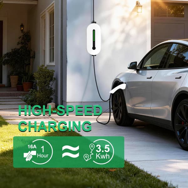 EV-laddare, bärbar, justerbar ström,3.5KW 16A 5M, Typ2