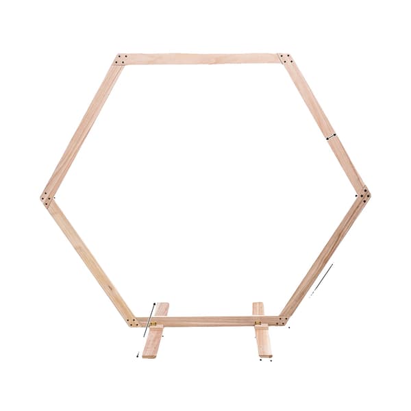 Baggrundsstativ, Naturligt Træmateriale, Hexagonal Design,M, Træfarve