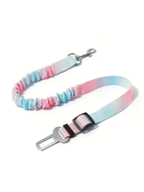 Hundbilsbälte, elastisk nylon, justerbar längd,HIMMELSBLA