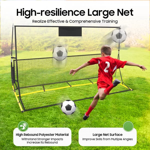 Fotboll Rebounder Nät, Dubbel-Sidig Studs, Träningsutrustning,Gul