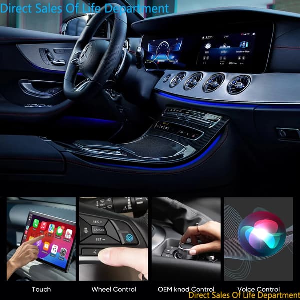 Trådløs CarPlay-adapter, Plug and Play-opsætning, Lav latensydelse,sort