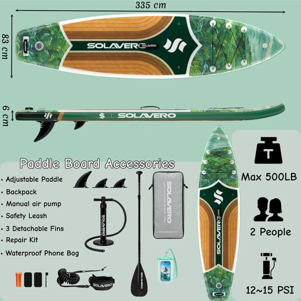 Stand Up Paddle Board, Uppblåsbart Design, Premium Tillbehör Ingår,335CM WDFR