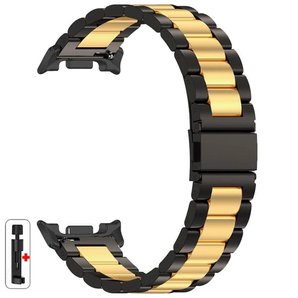 Urrem, Rustfrit Stål, Stilfuldt Design,SZSX-Sort Guld-1, ur 8 44mm-a