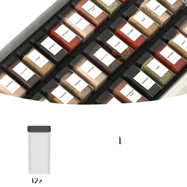 Krydderi Organizer, Manuel Betjening, Holdbart Plastmateriale,Sort-12PCS