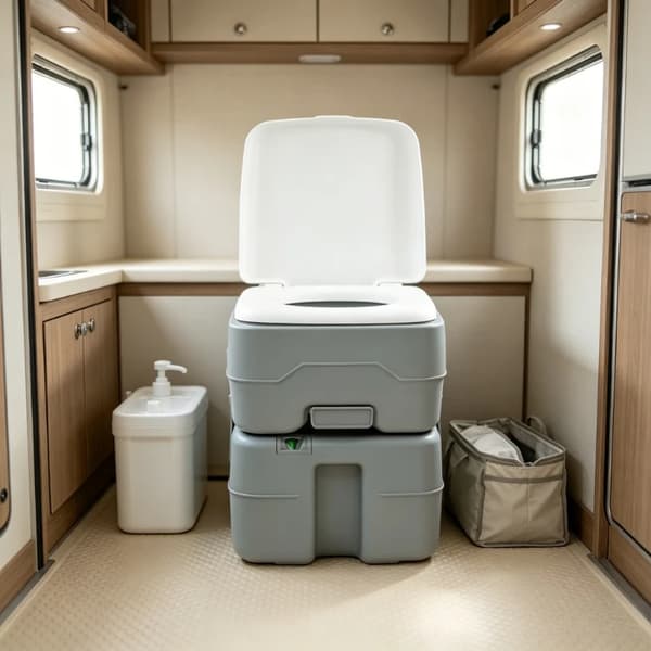 Bärbar Campingtoalett, Kompakt Design, Hållbart Material,GRÅ