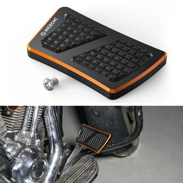 Bremsepedal Pude, Holdbart Aluminium, Skridsikker Greb,Sort Orange